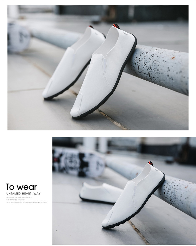 Men's Lightweight Slip-On PU Leather Casual Shoes detail 18