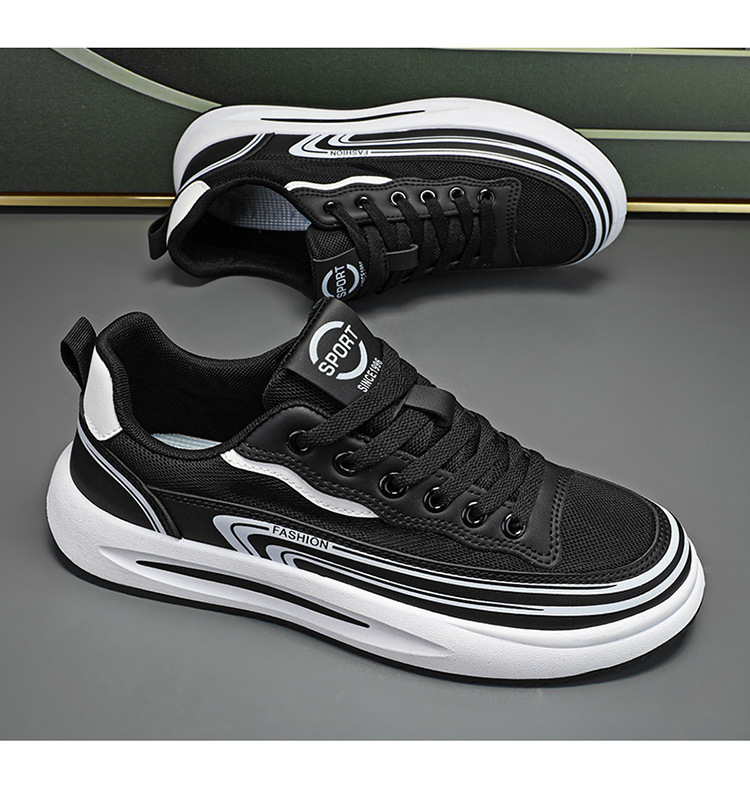 Sneakers casual da uomo traspiranti in mesh con lacci detail 12