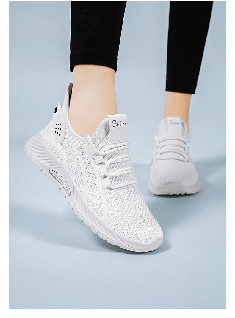Women's Breathable Knit Lace-Up Running Shoes detail 2