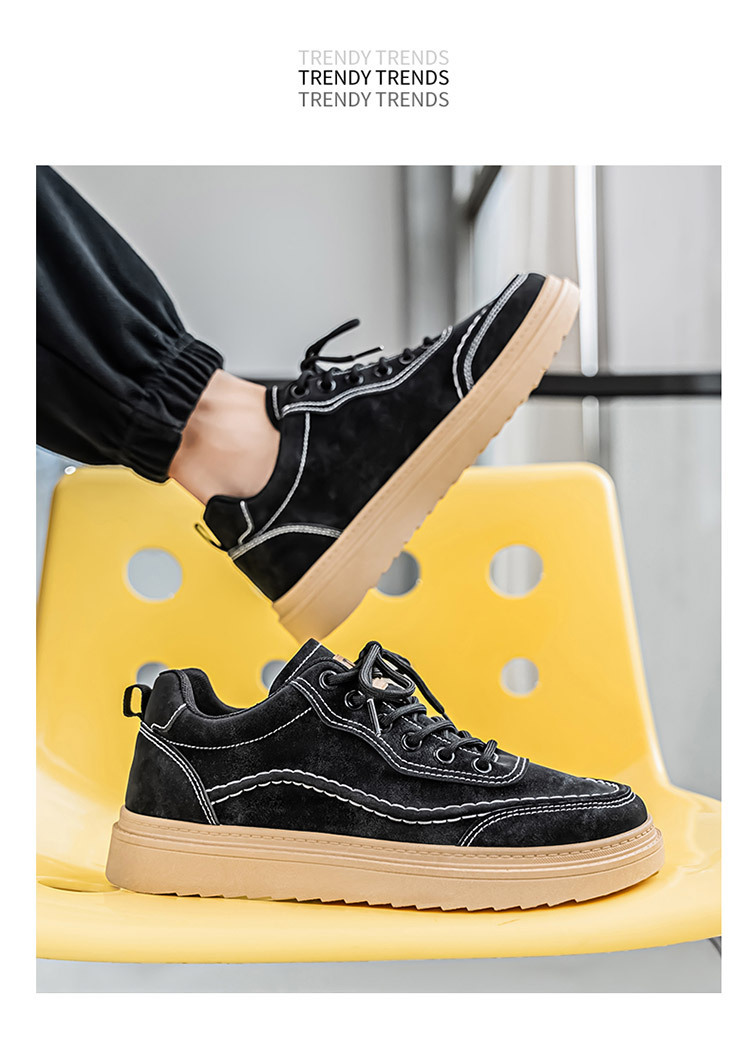 Gedämpfte Plateau-Freizeitschuhe für Herren mit Schnürung detail 12