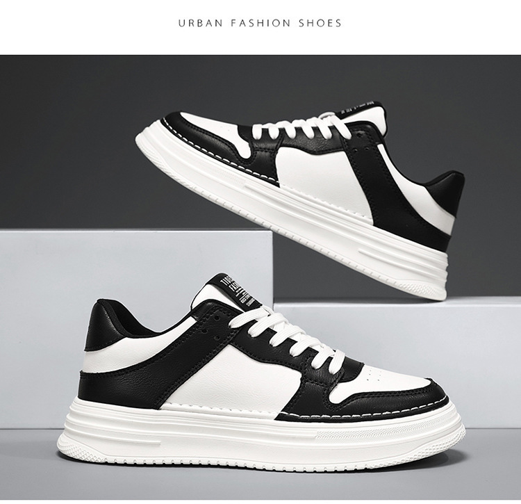 Baskets à plateforme à lacets en cuir PU pour hommes detail 11