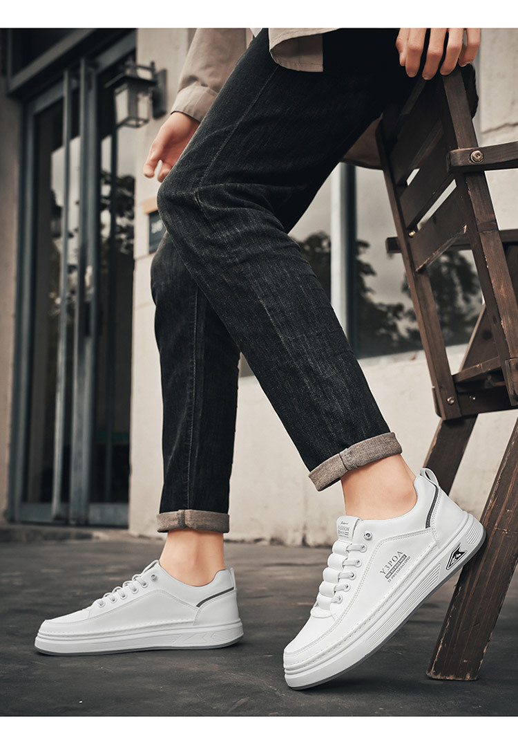 Rutschfeste PU-Leder Freizeitschuhe für Herren mit Schnürung detail 10