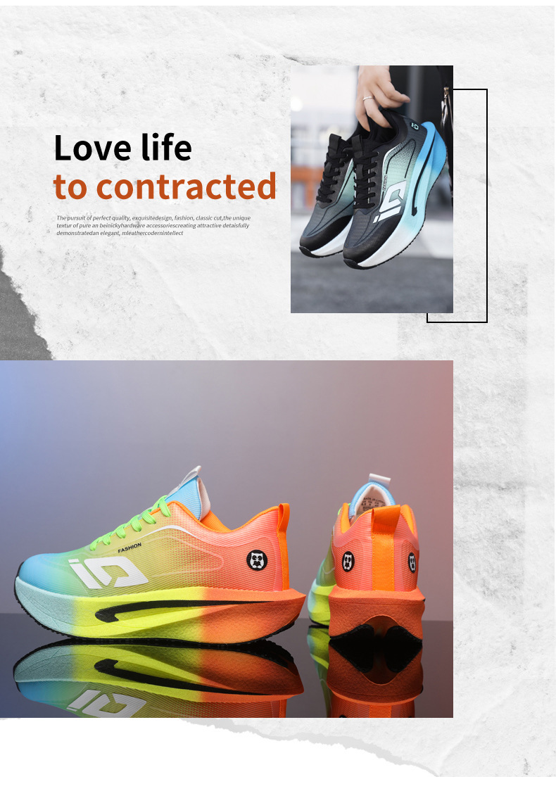 Scarpe da corsa traspiranti in mesh da uomo con suola platform ammortizzata detail 1