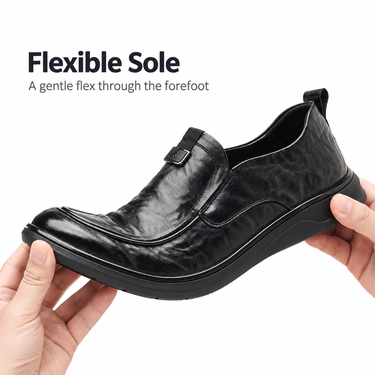 Men's Full-Grain Leather Cushioned Apron-Toe Casual Shoes detail 5