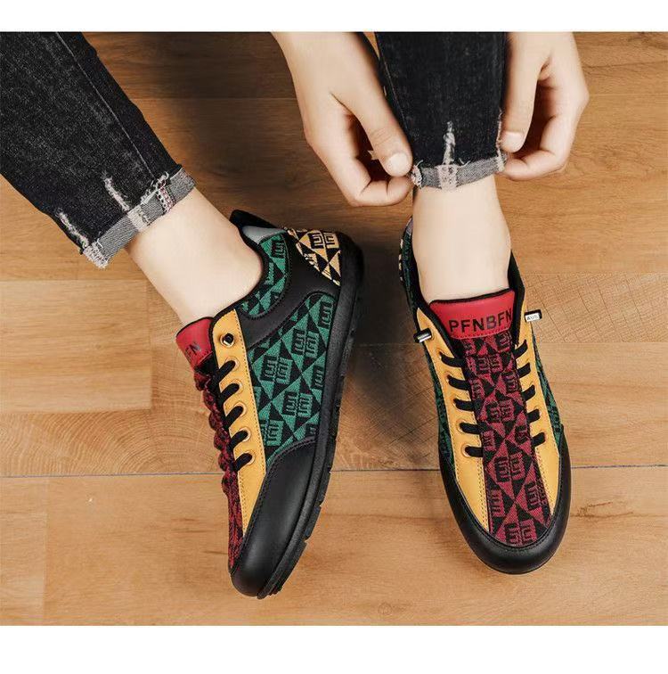 Atmungsaktive Canvas-Freizeitschuhe für Herren mit Print 4