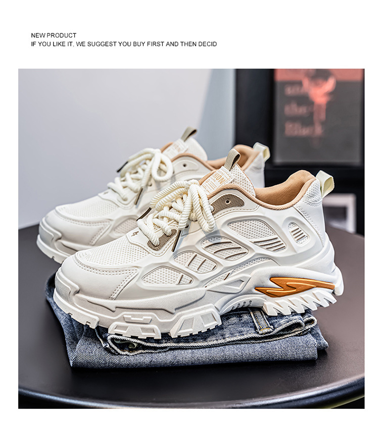 Atmungsaktive Herren-Freizeitschuhe mit Plateausohle und Schnürung detail 11