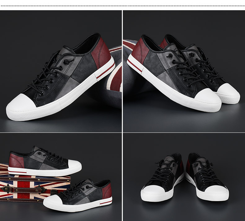 Chaussures casual plates à lacets pour hommes style color-block detail 4