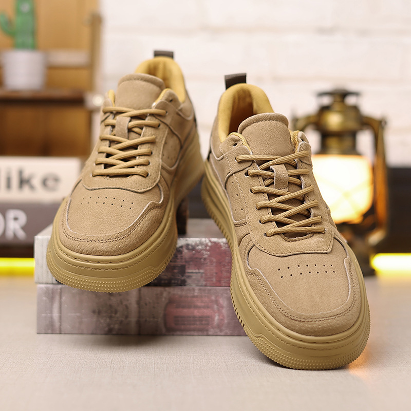 Herren Plateau-Freizeitschuhe aus Wildlederimitat zum Schnüren detail 6