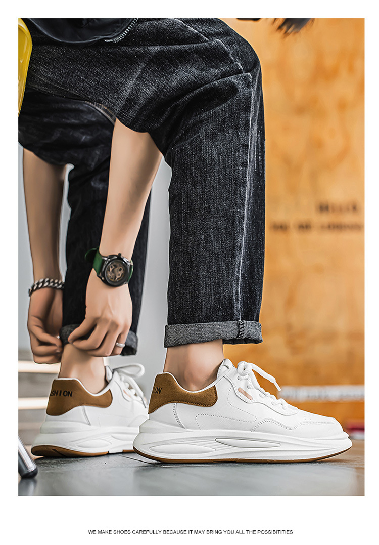 Gedämpfte Plateau-Sneaker für Herren mit Schnürung detail 9